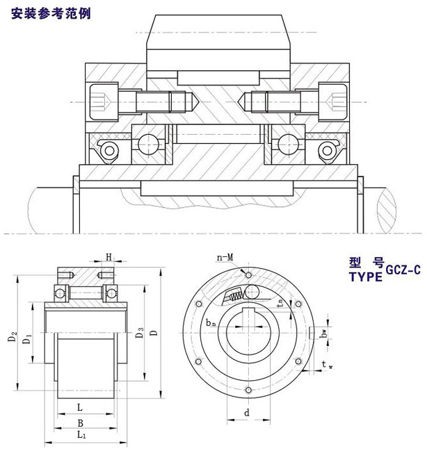 GCZ-C滾柱式單向離合器型號(hào)